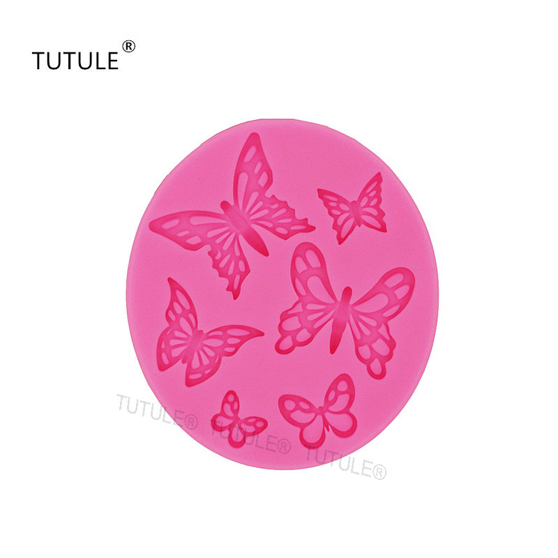 Moldes de silicona con forma de mariposa para Fondant, pasta de goma de mascar para manualidades de Chocolate, arcilla polimérica de resina, arcilla metálica, molde de porcelana