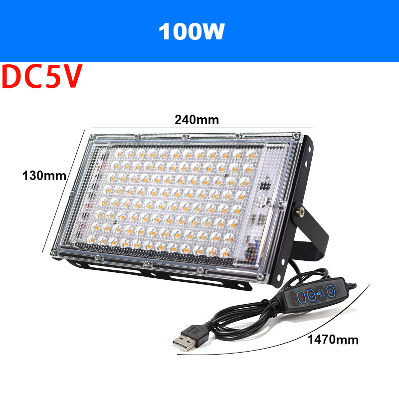 Led UV USB Floodlight 50W 100W 150W USB LED Stage Blacklight Waterproof 220V Ultraviolet Stage Lamp Disco Party Stage Backlight