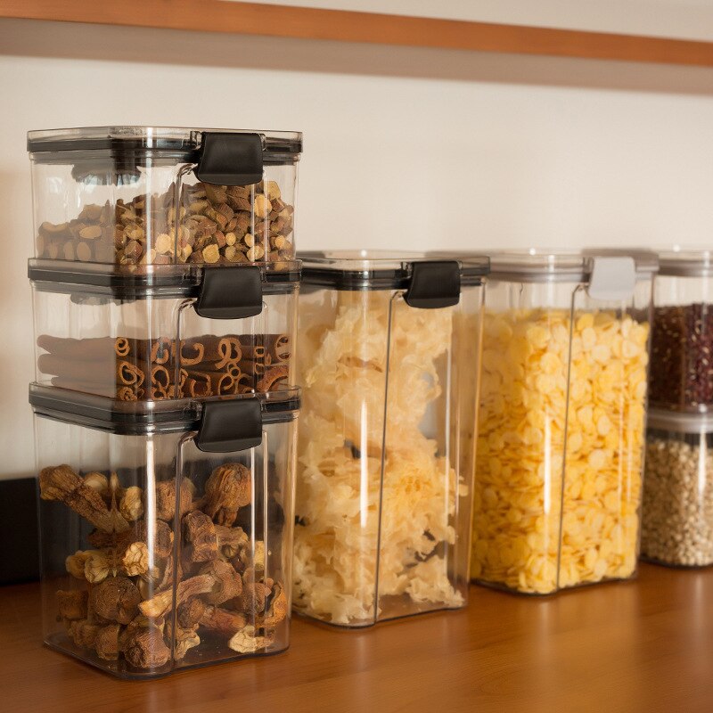 Versiegelt Panzer lagerung Kasten transparent kunststoff haushalt küche Snacks gewürze nüsse lebensmittel Klasse getreide lagerung Kasten