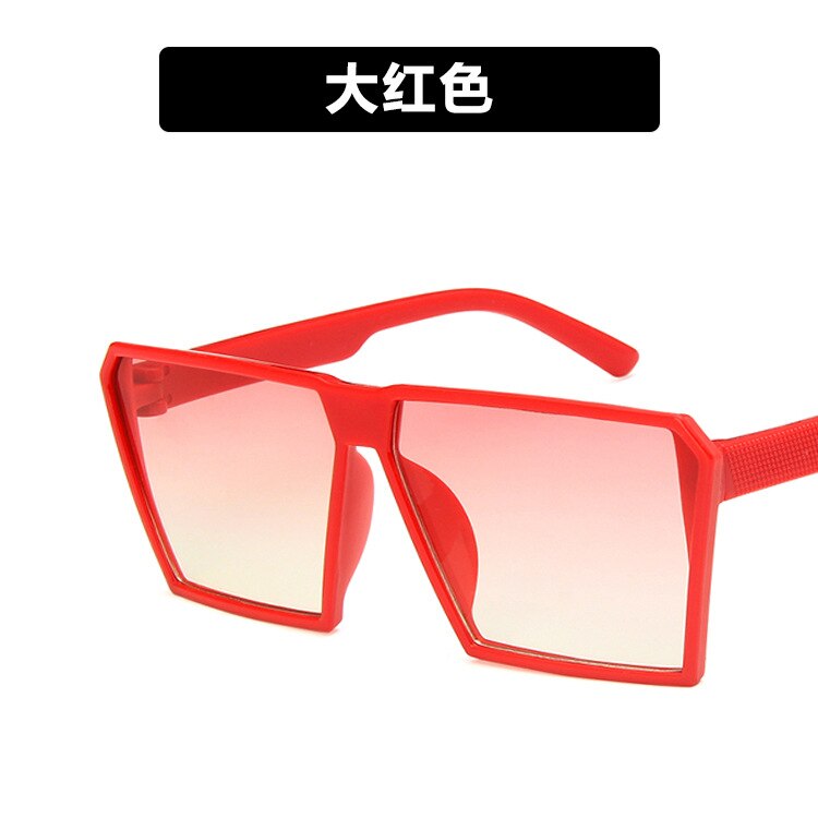 Klassiske firkantede solbriller piger drenge farverige spejl børn briller konkav form personlighed anti-uv street beat barn: Rød