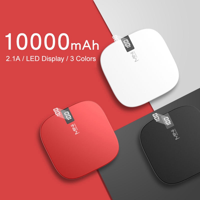 einzigartige 10000mAh Tragbare Mini Größe 3 eingang Doppel USB Ausgang Power Bank Externe Batterie Power Für Mobile telefon