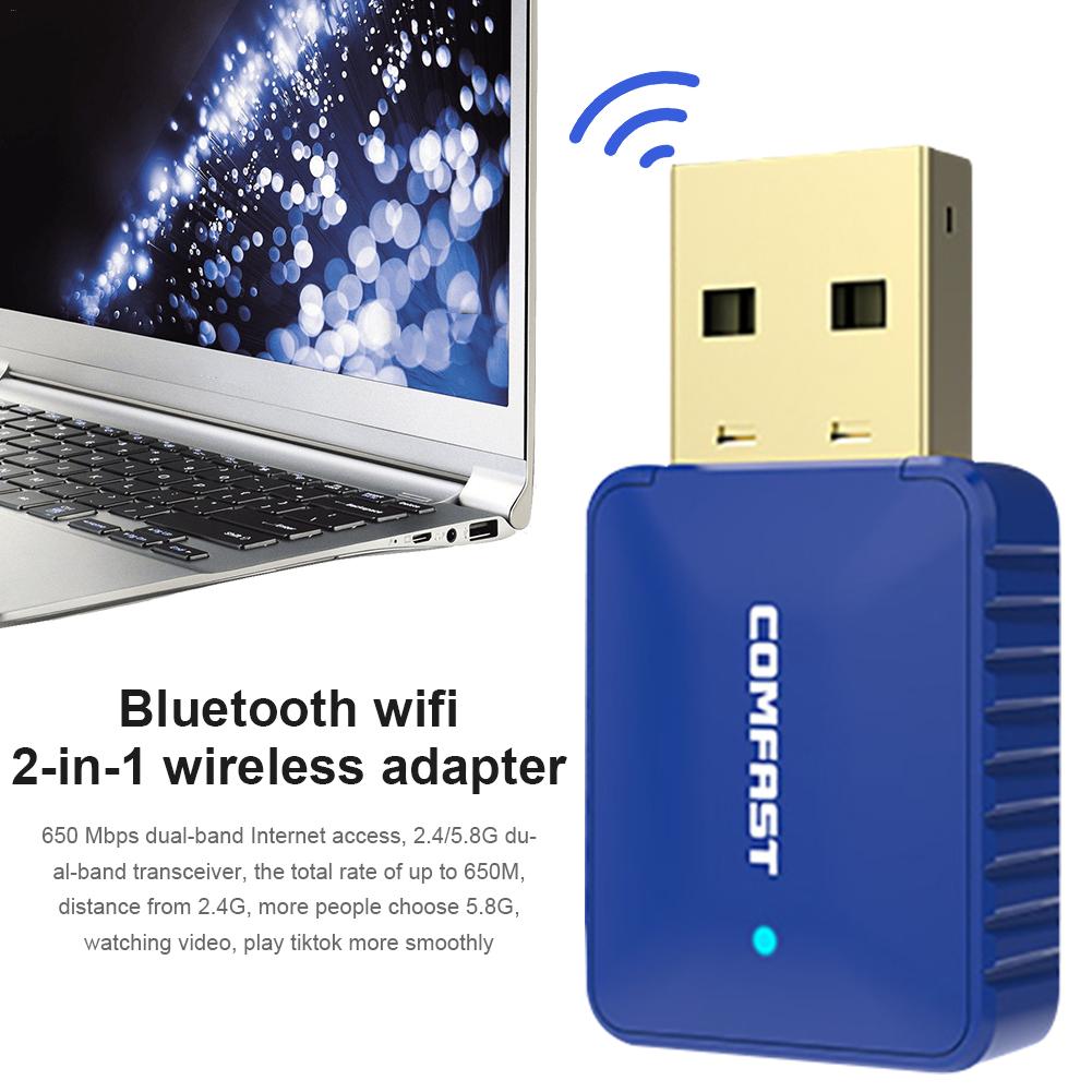 Pour COMFAST CF-726B Bluetooth 4.2 double fréquence 650M deux en un carte réseau sans fil adaptateur d'ordinateur récepteur WiFi