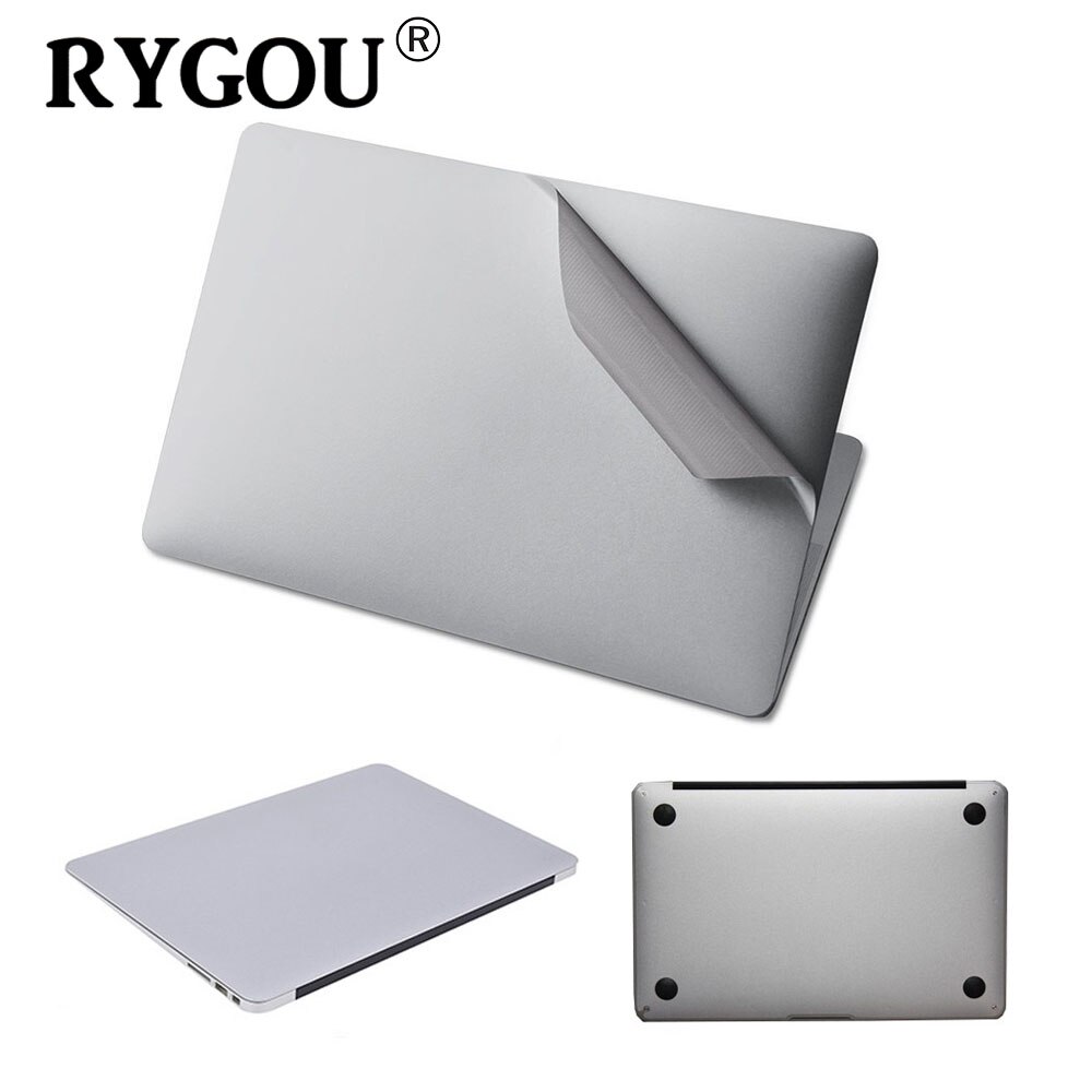 Silver Skins Full Body Sticker For MacBook Air Pro Retina 11 12 13 15 Guard Case Bottom Cover Surface Protective Film