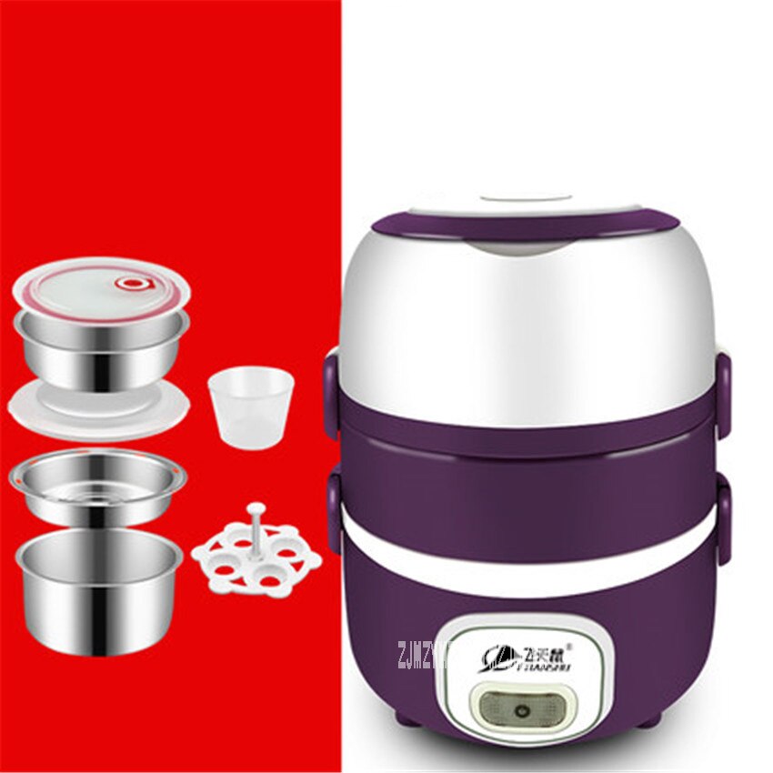 Fiambrera eléctrica de tres capas, fiambrera electrónica de acero inoxidable con calefacción, YSC-905, 220V, 250W, 2L, novedad
