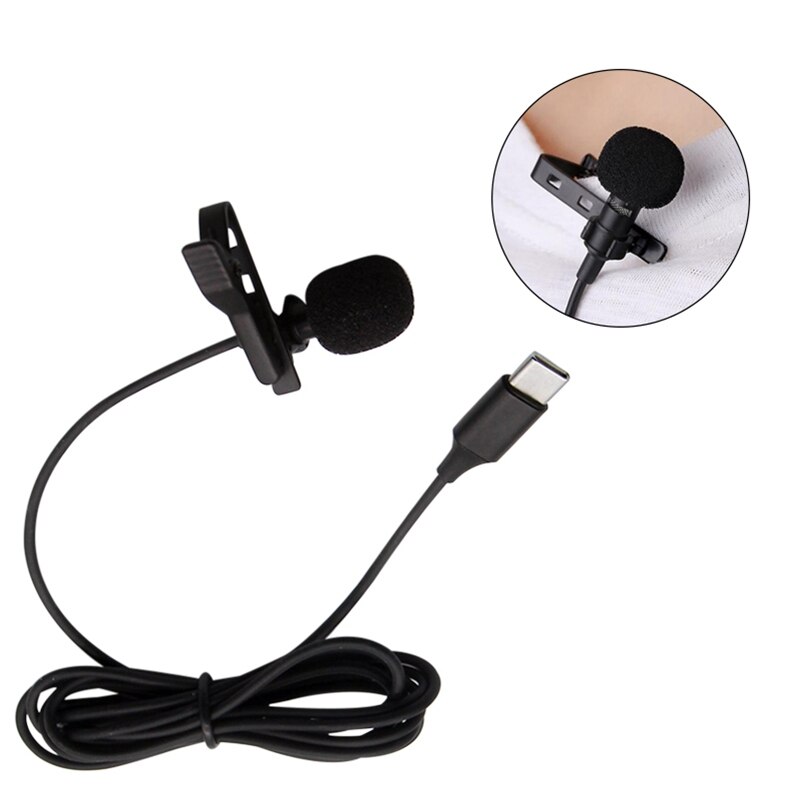 Mobiltelefon miniklipp mikrofon type-c lavalier mikrofonopptak til huawei xiaomi samsung android telefon