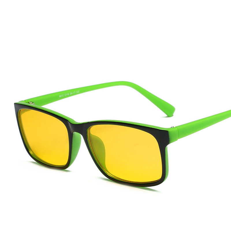 Elbru Vierkante Brilmonturen voor Mannen Vrouwen Anti Blauw Licht Computer Gaming Bril Clear Geel Lens Nachtzicht Brillen: T18