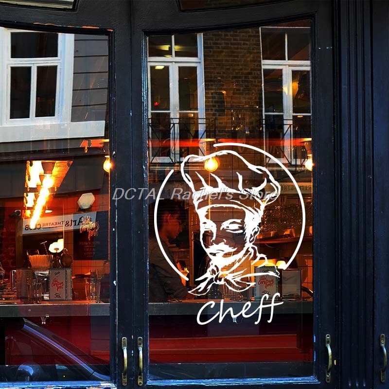 Restaurant Decor Vinyl Muurtattoo Cheff Grappige Keuken Eetkamer Sticker Bar Drink Art Sticker