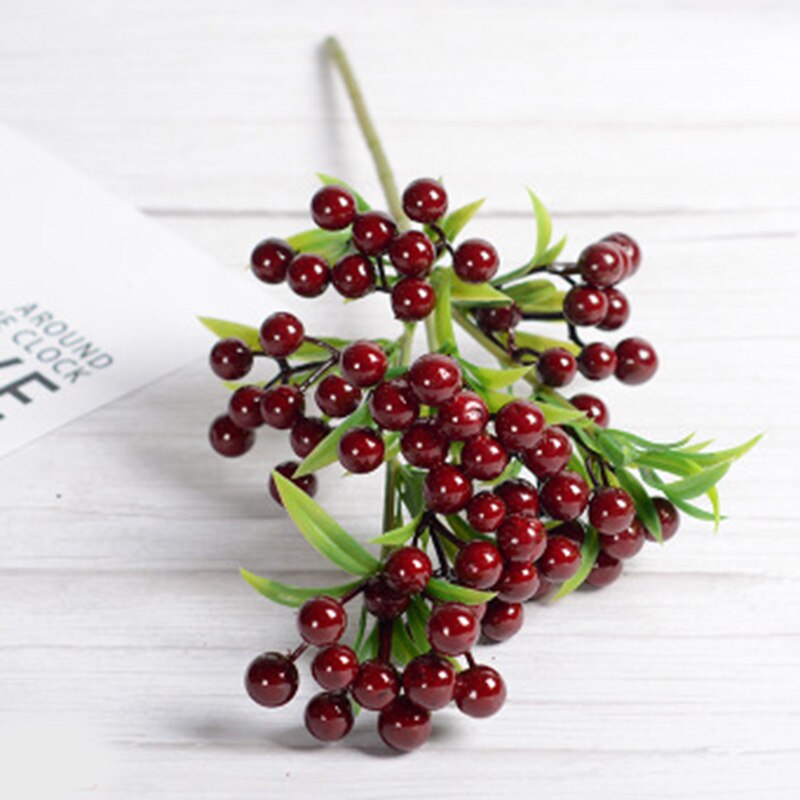 Ivy Red Berry Berries Bush Bouquet Christmas Vine Holly Xmas Festive Fern Home Office SNO88: milky white