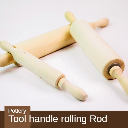 Ceramic Art Roller Clay Forming Tool Rolling Pin Solid Wood Rolling Clay Stick Clay Stick Stick Mud Various Sizes: 30cmX4cm