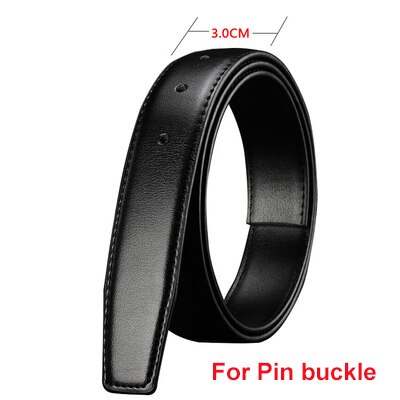 Keine Schnalle Echtes Leder Gürtelband für automatische Schnalle Dornschließe 2,4 cm 2,8 cm 3,0 cm 3,2 cm 3,5 cm 3,8 cm Breite Herrengürtel Schwarz