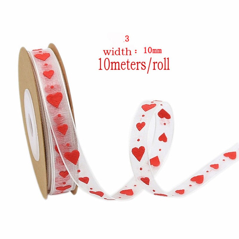Love Embossed Ribbon Wedding Decoration Lover Packaging Peach Heart Red lace pink: 3