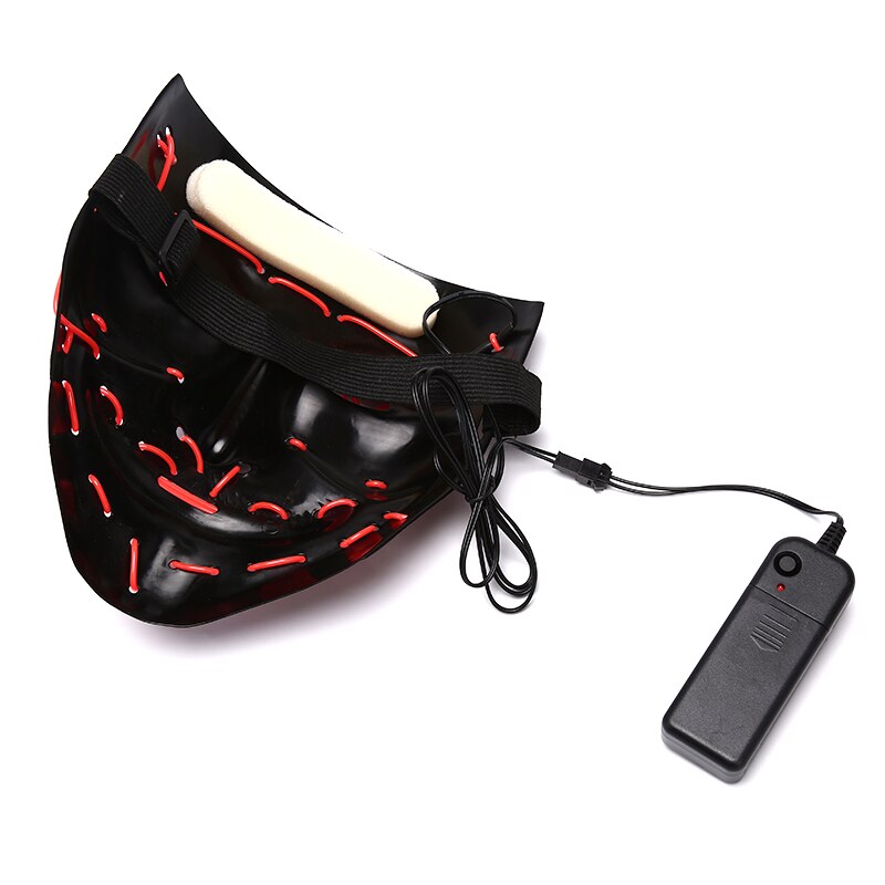 Clubbing Light Up "Stitches" LED Mask Costume Halloween Rave Cosplay DJ Party Xmas Light Mask Unisex