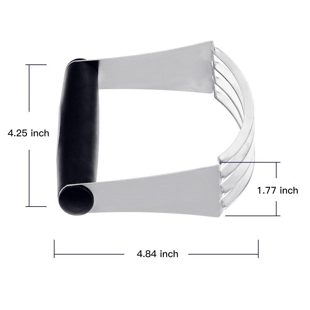 Adeeing Pastry Cutter Stainless Steel and Plastic Round Hand Dough Scraper, Kitchen Ergonomic Baking Dough Blender