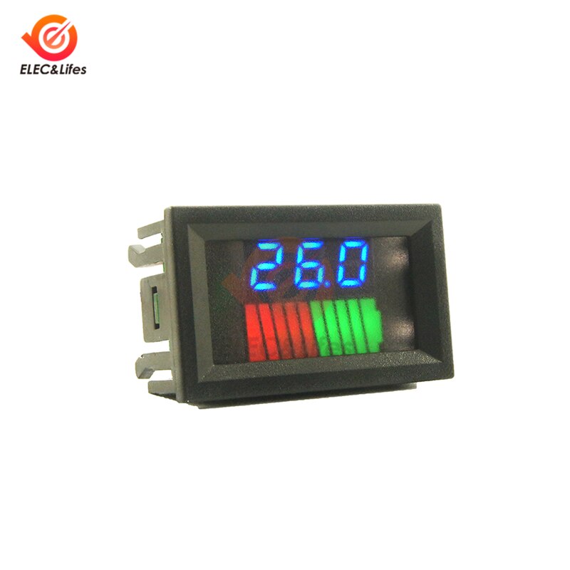 12V 24V Auto Blei Säure Batterie Ladezustand Anzeige 10 Segmente Lithium-Batterie Kapazität Tester Meter Dual LED Voltmeter Bausätze