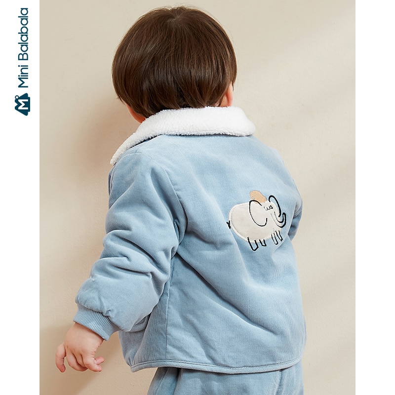 Minibalabala Baby Lam Haar Warme Jas Jongens Baby Revers Overhemd Winter Kinderkleding