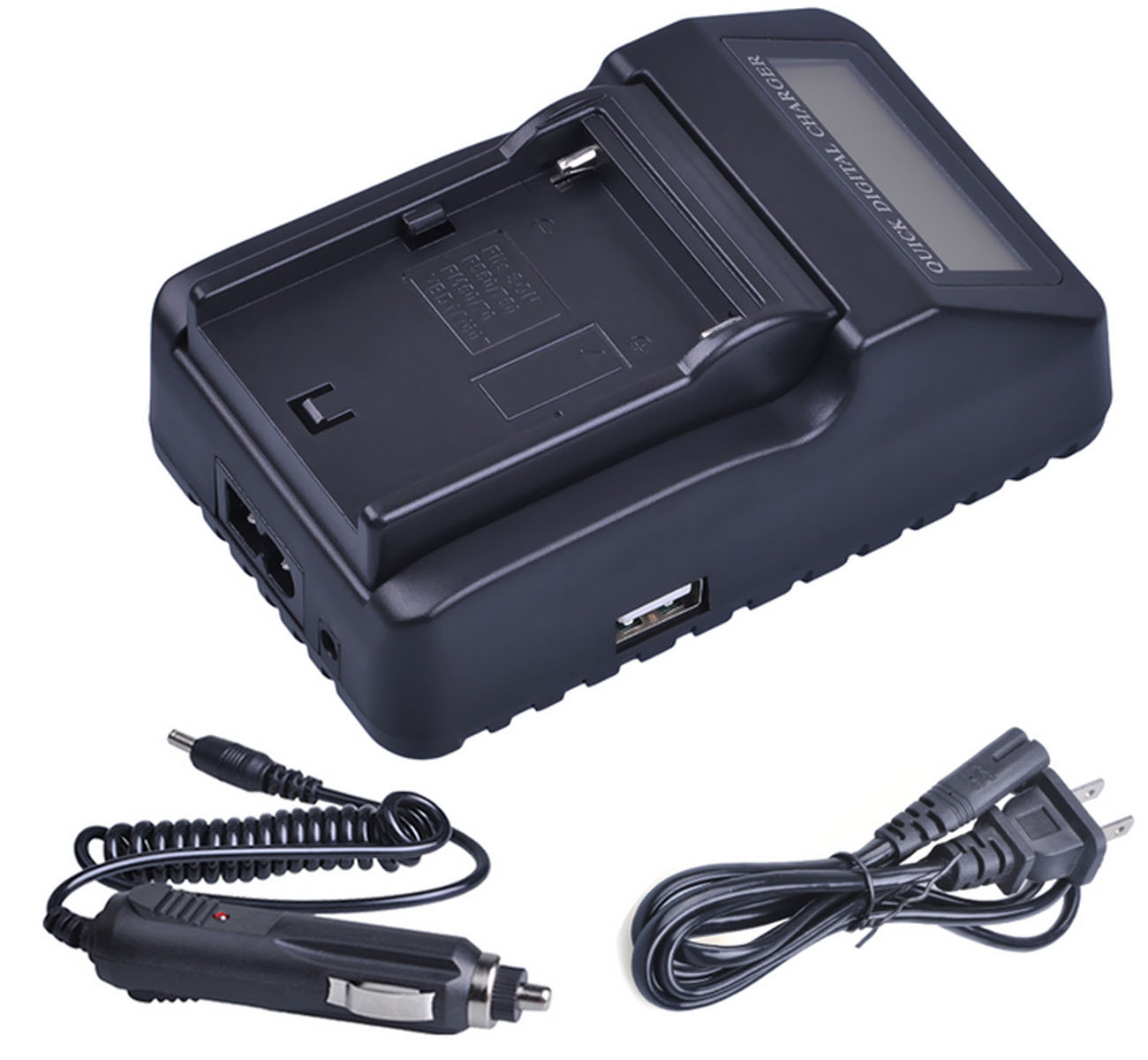 Battery Charger for Sony Alpha DSLR-A200, DSLR-A200K, DSLR-A200W, DSLR-A300, DSLR-A300K, A300X, DSLR-A350X Digital SLR Camera: 1x LCD Quick Charger