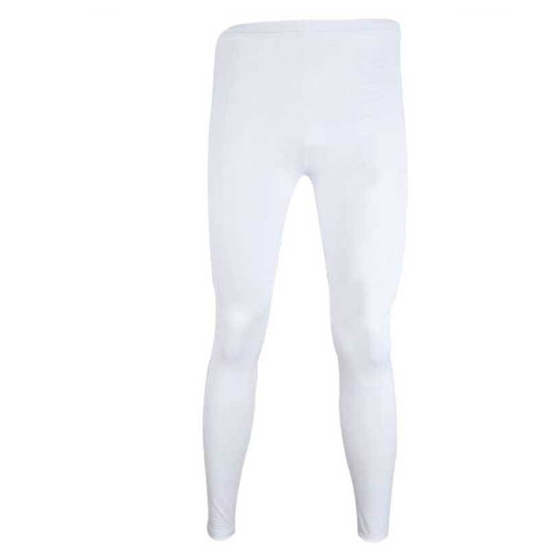 Mens Sport Voetbal Onder Base Compressie Zweet Lange Broek Panty M-XL: WHITE / XL