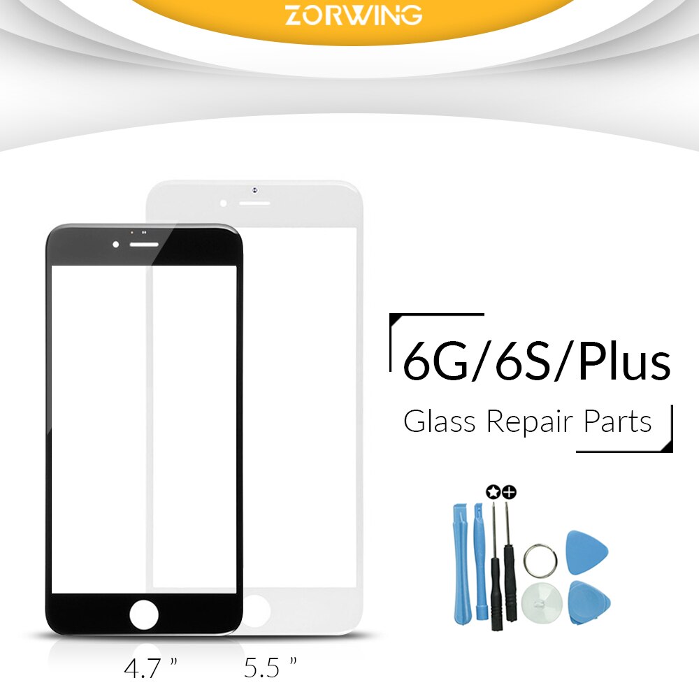 Beste Zwart Wit 4.7 5.5 Inch Front Glas Voor Iphone 6 6S Plus Touch Screen Digitizer Panel Lens vervanging Met Gereedschap