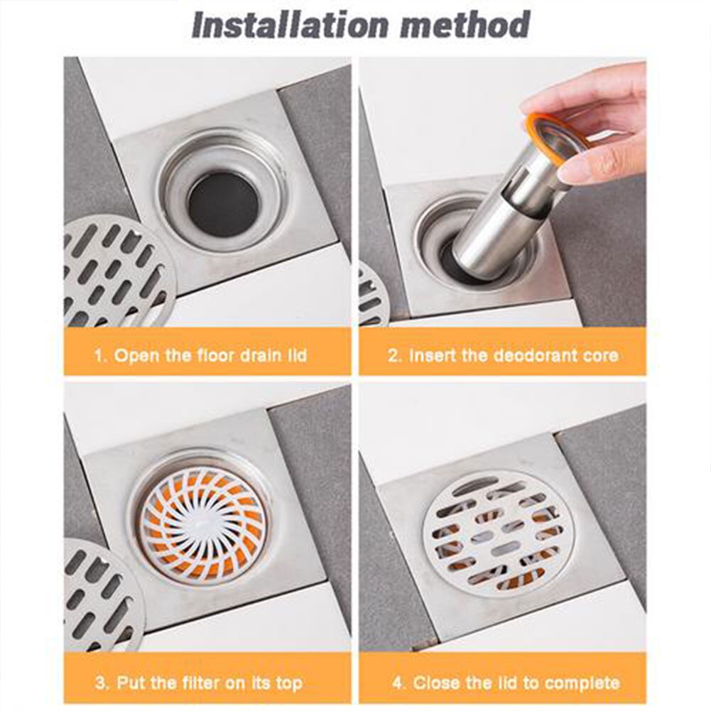 304 Stainless Steel Floor Drain with Hydraulic Shutter Core Deodorant Anti-water Anti-blocking Deep Water Seal