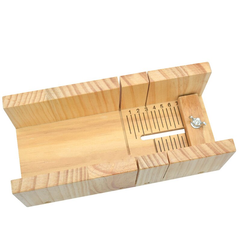 Handmade Soap Tool Set Silicone Wooden Soap Mould Rectangular with Cover Stainless Steel cutters Soap Cutting Box