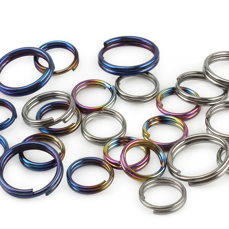 10 pièces/lot titane 10mm/12mm/14mm porte-clés EDC outil extérieur multicolore titane porte-clés