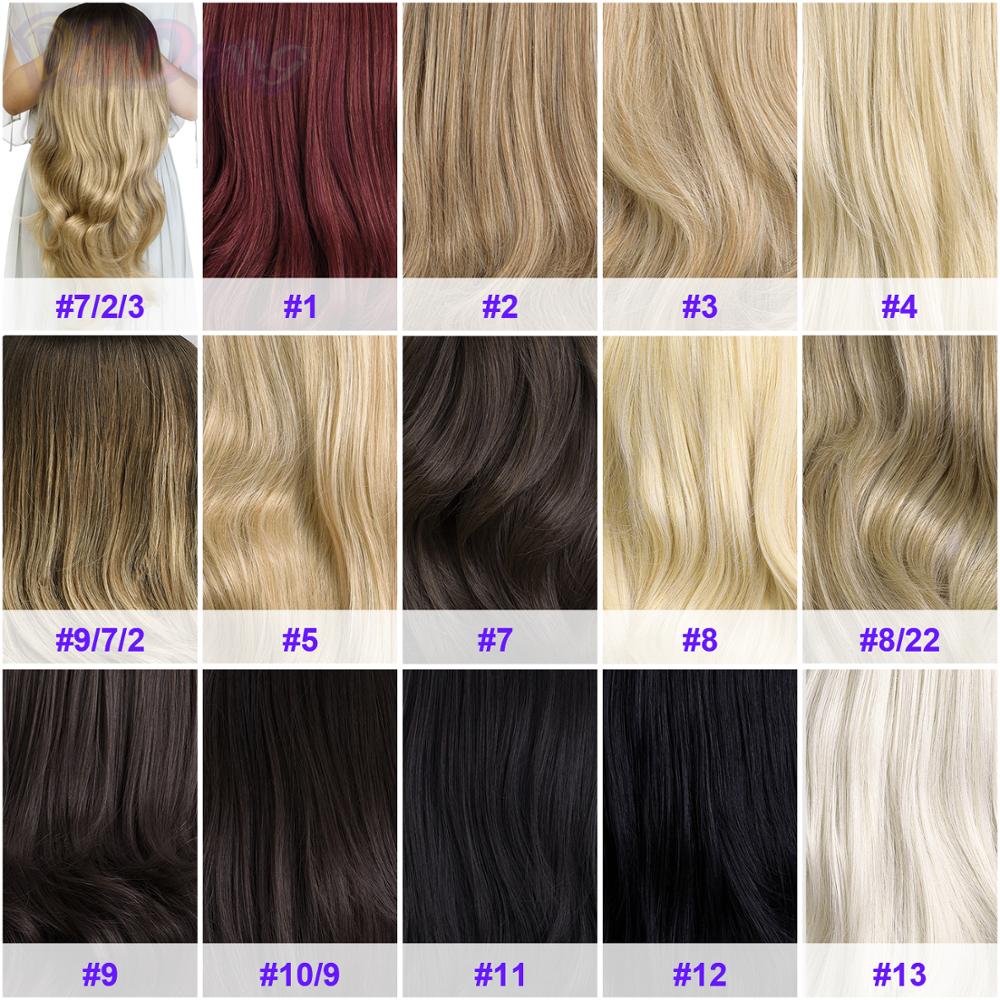 Dindong 24 "Wave 3/4 Dames Half Pruik Haar Synthetische Pruiken Met Kam Op Een Mesh Head Cap Clip In haarverlenging