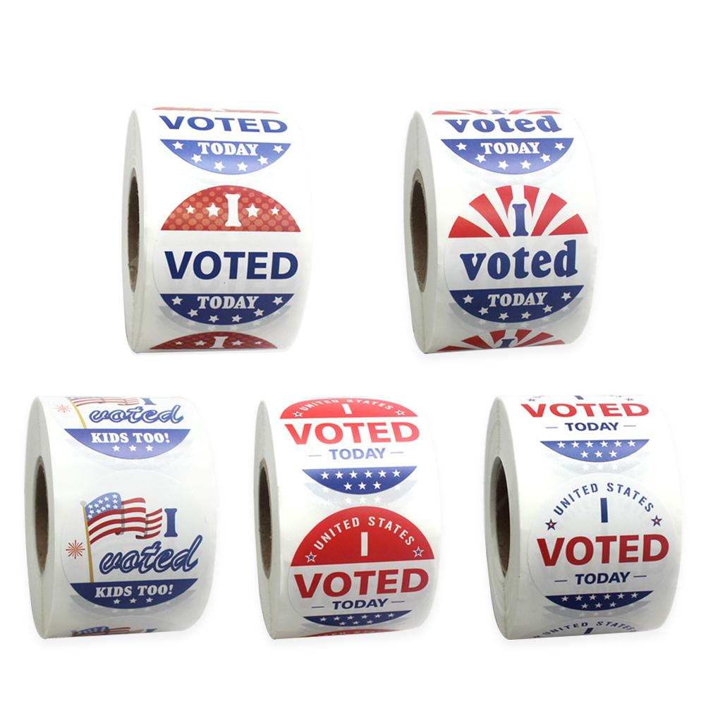 500pcs/roll I Voted Today Stickers 1.5 Inch Round Stickers 500 Labels Per Roll Professionally Printed For President Election