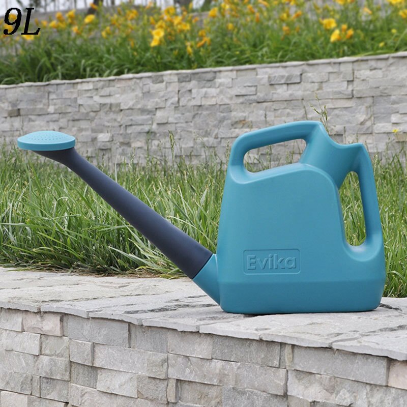 5L Plastic Watering Flower With Long Mouth Green Garden Balcony Watering Pot Plant Outdoor Lawn Irrigation Watering Pot: 9L