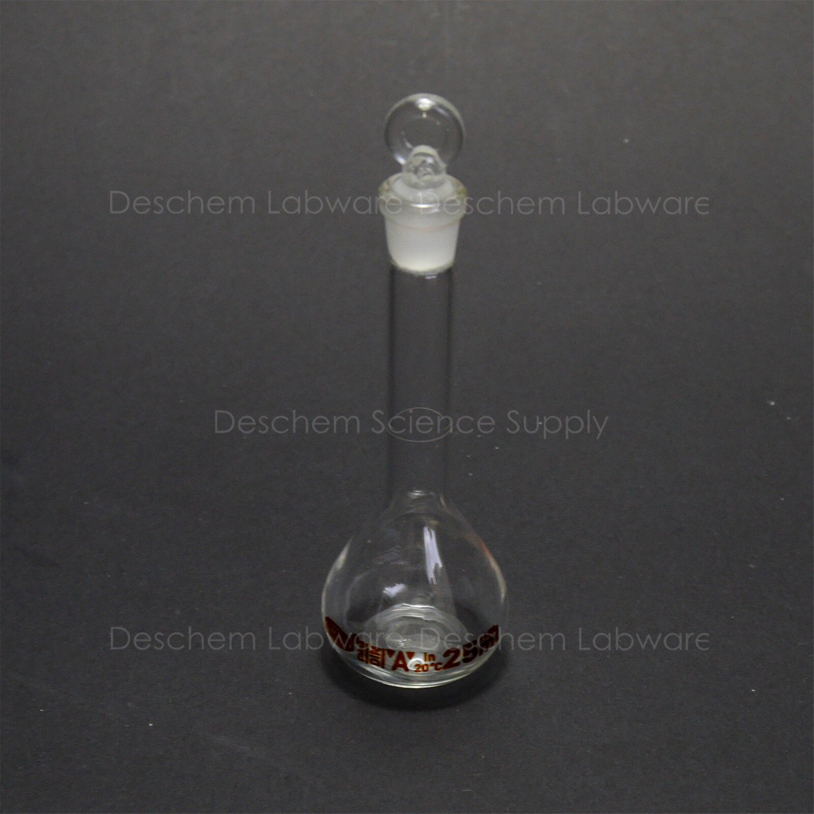 25ml,Lab Glass Volumetric Flask With/Glass Stopper,Chemistry Glassware