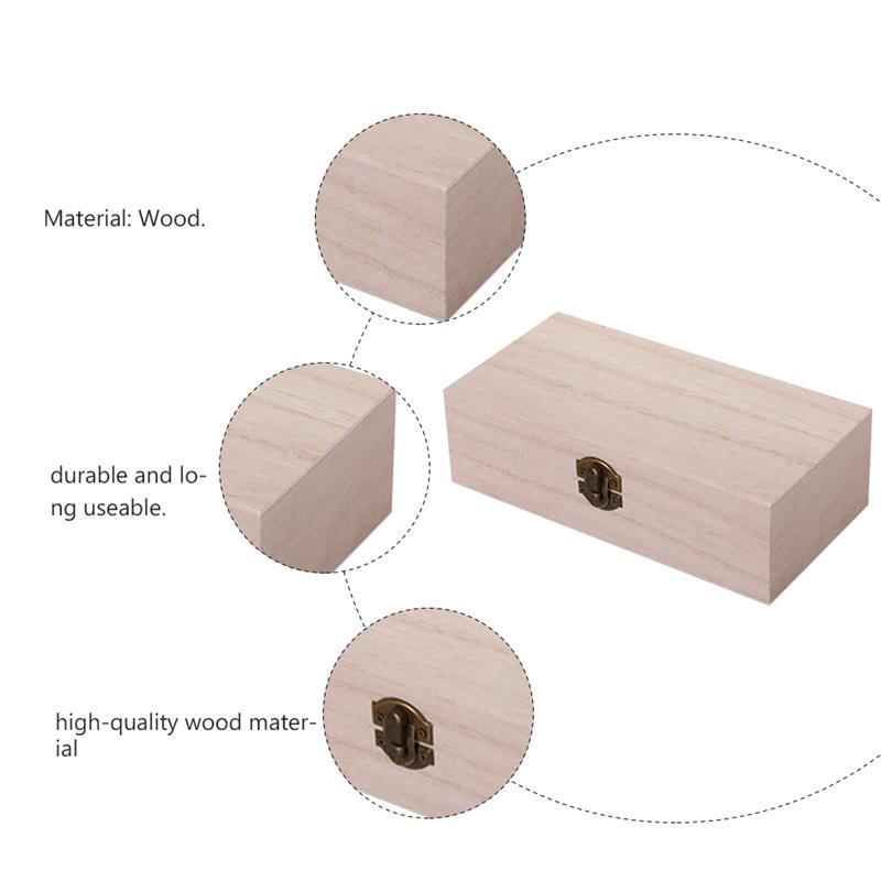 2PCS Wood Box Durable Sturdy Jewelry Storage Box for Shop Home