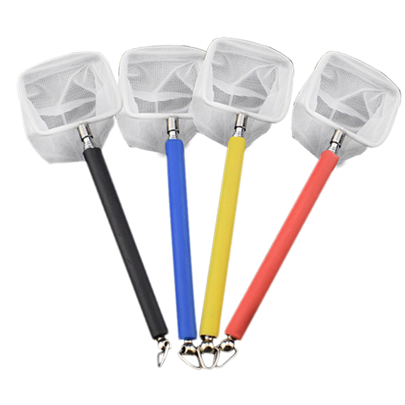 Mini adjustable 3D catch tank fishing net stainless steel Net shrimp dipper fish dipper shrimp catcher nets round square pocket: Square