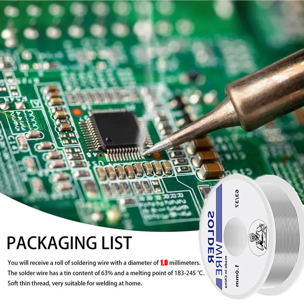Electronic Soldering Wire Higher 20g-1.0mm Solder Wires Rosin Core Tin Multipurpose Welding Flux Iron Wire