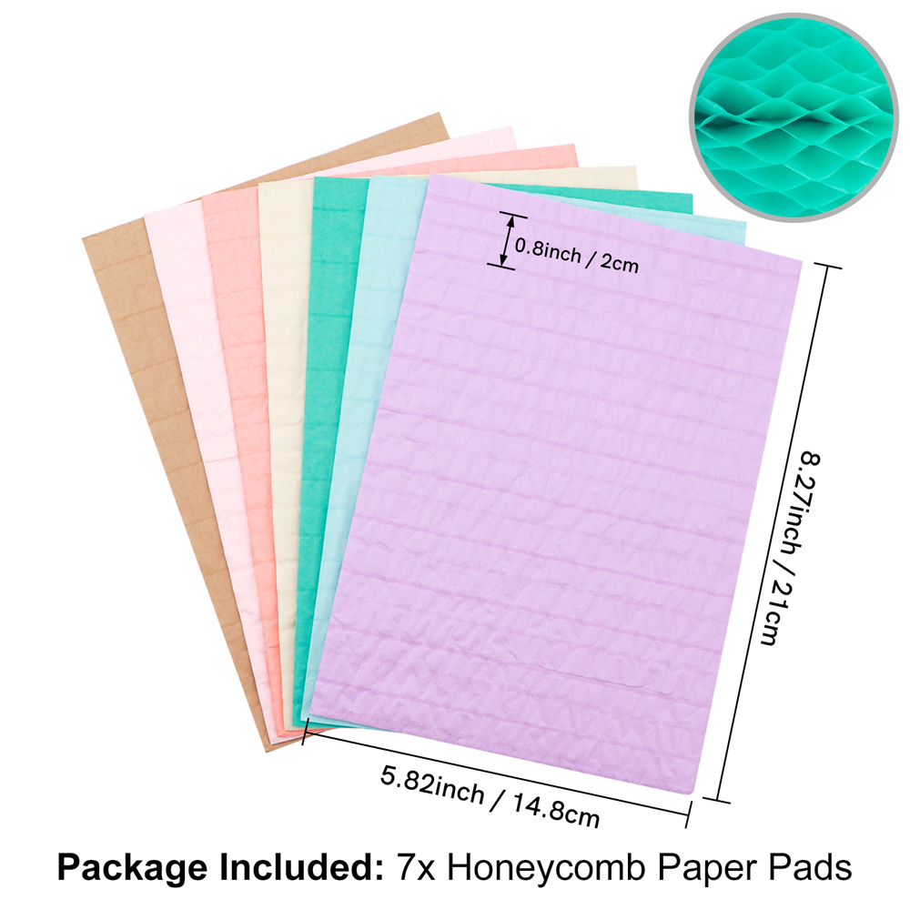 Almohadillas de papel de panal para manualidades 3D DIY y tarjetas emergentes Almohadillas de tejido de panal Colores surtidos para proyectos de manualidades Cumpleaños Añadir diversión: Verde claro