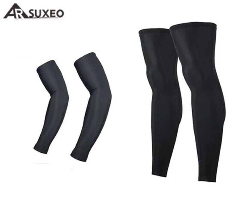 Arsuxeo fietsmouwen beschermende mouwen jogging golf armmouwen leggings mtb fietsmouwen armwarmers + beenwarmers uv