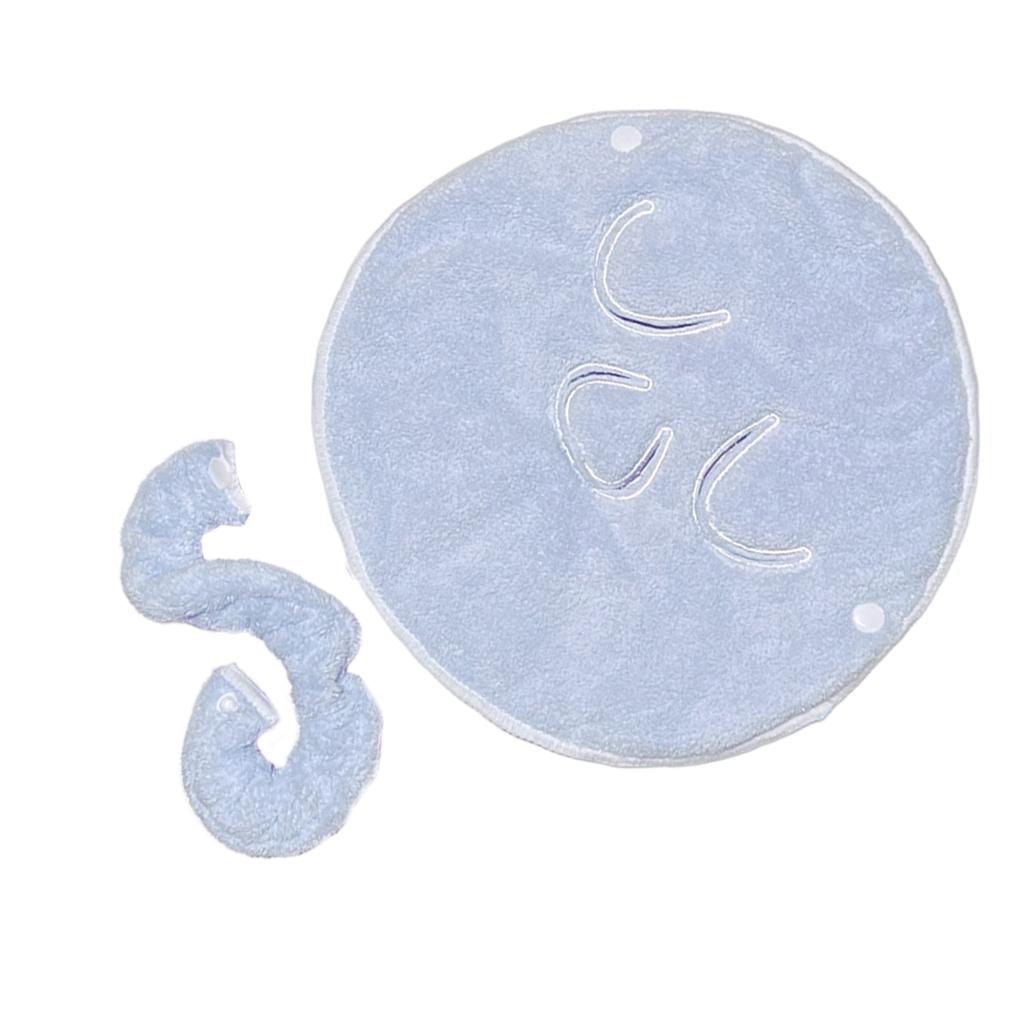 Facial Towel Mask Hydrating Rejuvenation Coral Fleece Beauty Salon Face Mask for Women Girls Sister - Single Hole Pink: 3 Hole Strap Blue