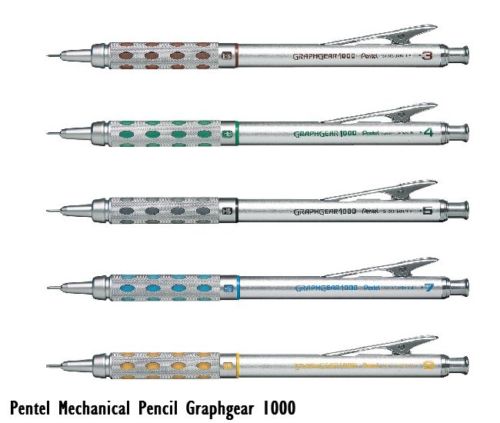 Pentel GraphGear 1000 barril de aluminio de dibujo de lápiz mecánico 0,3/0,5/0,7/0,9 suministros para oficina y escuela