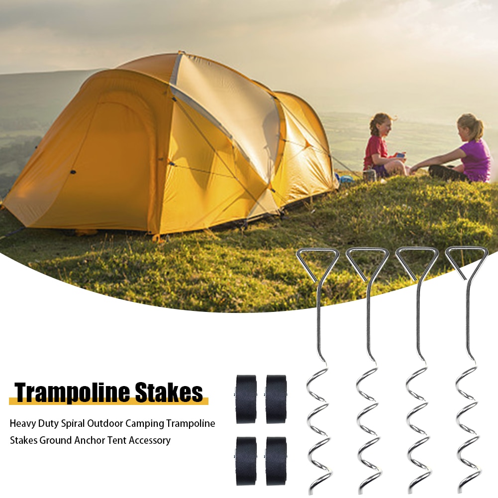 Grond Anker Trampoline Stakes Vaste Outdoor Camping Luifels Duurzaam Staal Kurkentrekker Spiraal Zware Tent Accessoire Tie Down
