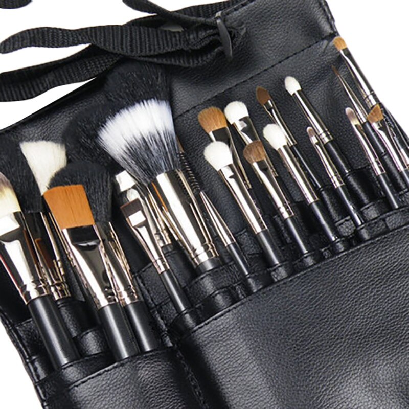 Bolsa de 22 bolsillos para brochas de maquillaje cosmético con correa para cinturón de artista para mujer (cepillo no incluido)