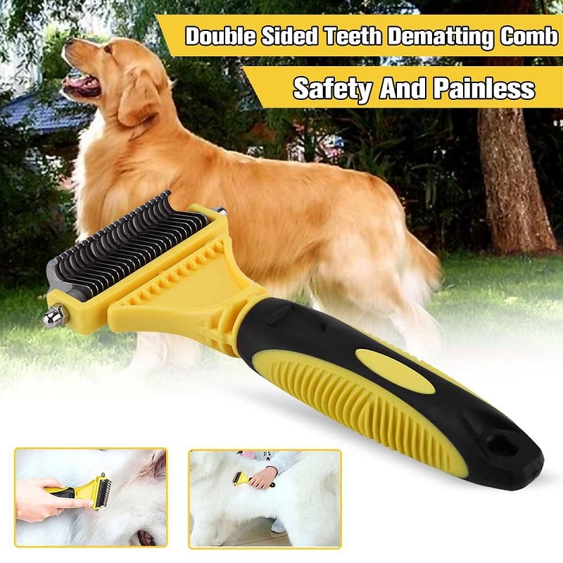 Pecchi Pet Hair Brush Hond Dematting Kam Grooming 2 Zijdig Professionele Ondervacht Hark Voor Matten En Klitten Verwijderen Kat