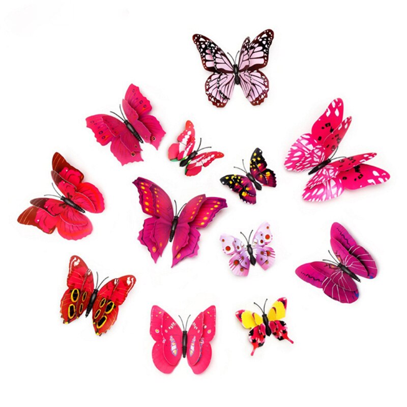 Mariposa Artificial para decoración del hogar, accesorios de decoración para boda, Navidad, tocado, decoraciones para interiores, manualidades, scrapbooking, 12 piezas: 2