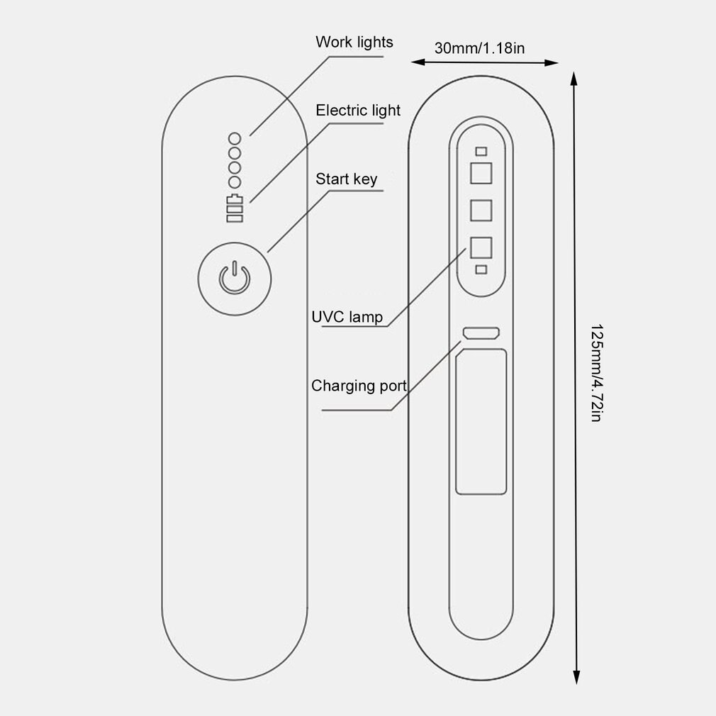 Disinfection UV Sterilizer Lamp Uv Light Sterilizer Portable Light Rechargeable Disinfection Bacteria Sanitizers