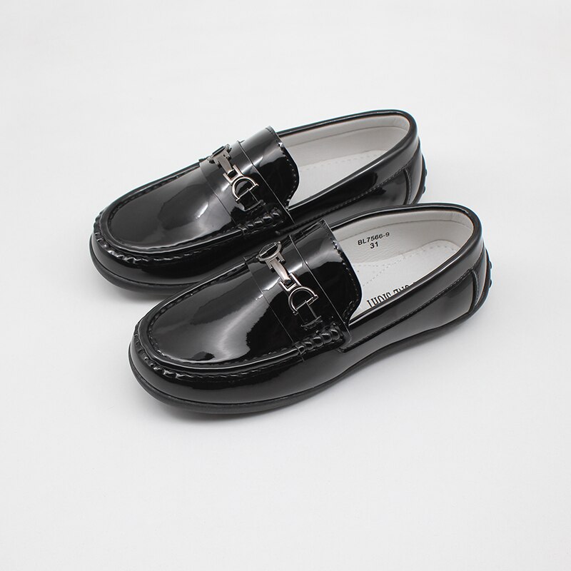 Drenge loafers sko børn fritidssko børn mokkasiner spænde penny loafers imiteret læder slip on brudekjole sko: 29