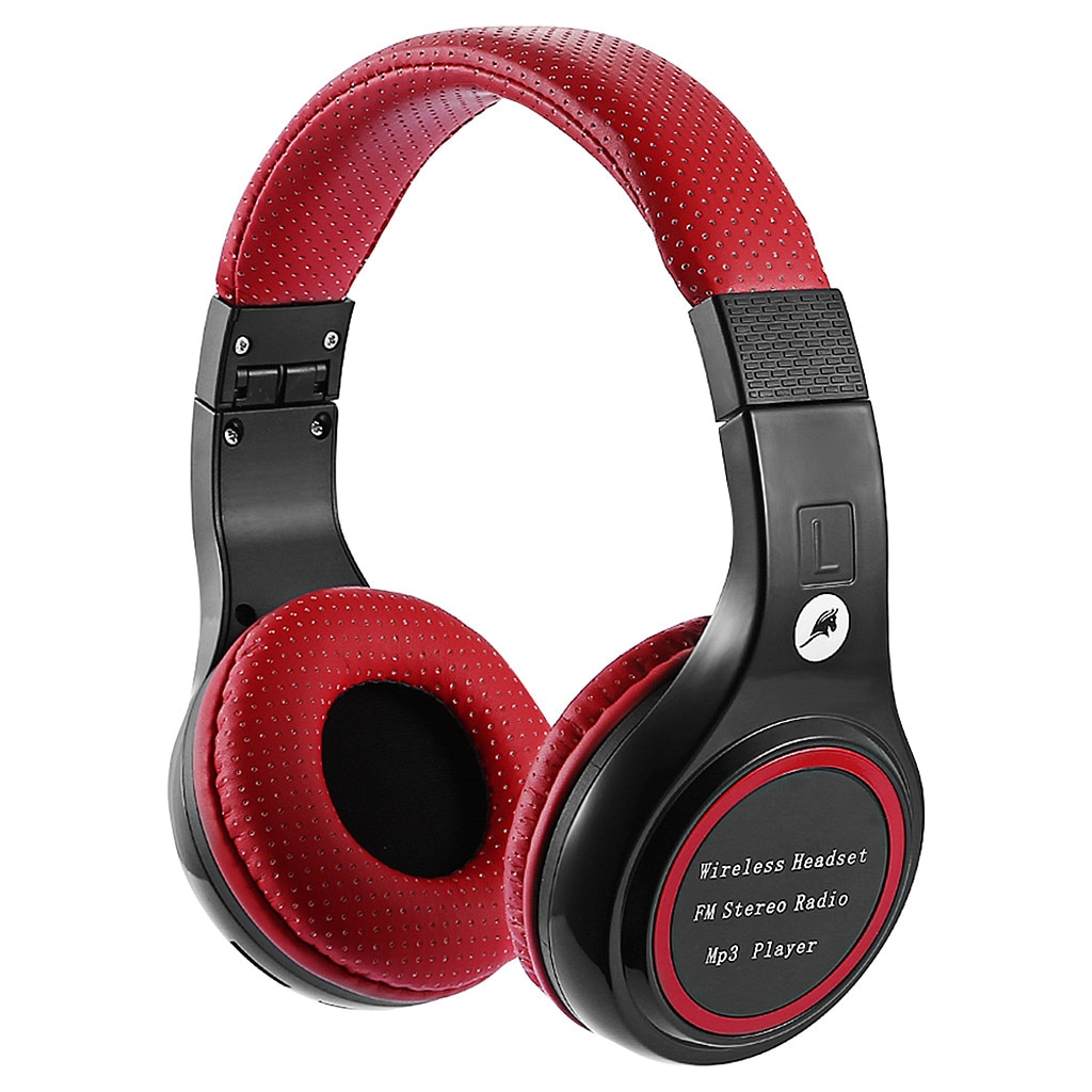 Gaming Hoofdtelefoon Bluetooth Headset Opvouwbare Stereo Hoofdtelefoon Gaming Draadloze Koptelefoon Met Hd Mic Ondersteuning Tf-kaart: Red