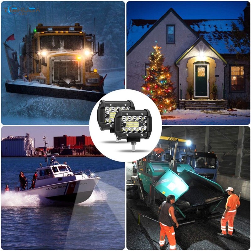 1PCS LED light 60W 120W LED Work Light Bar Square Spotlight 12V -30V Offroad LED Light Bar For Truck Offroad 4X4 4WD Car SUV ATV