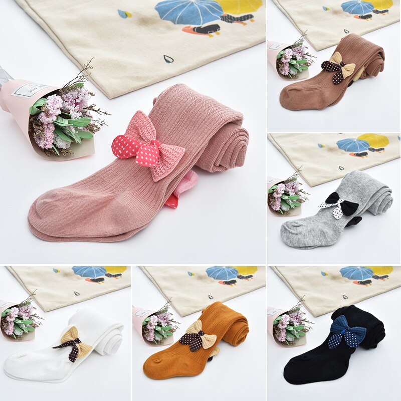 Strik Baby Meisje Panty Herfst Winter Baby Meisje Kleding Dot Bows Panty Soft Kids Peuter Kousen
