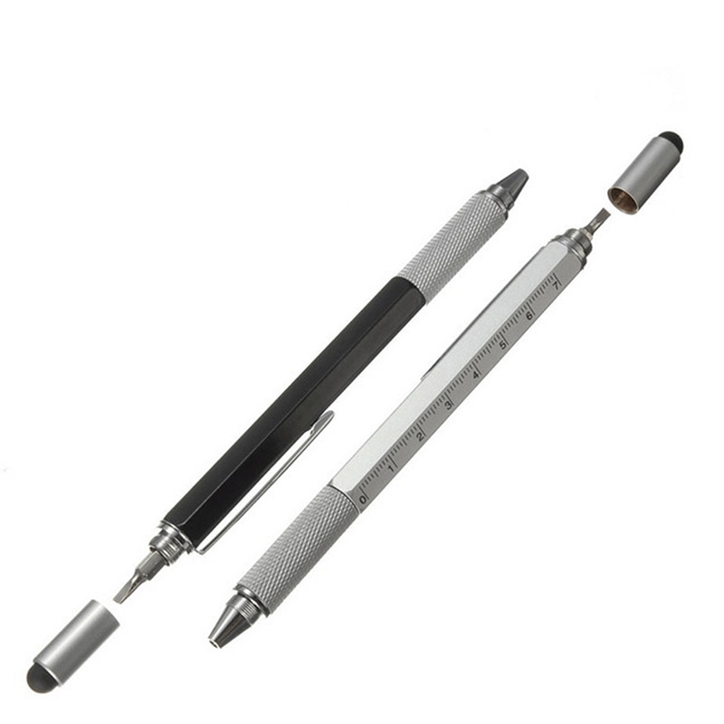 1 Pc 6 In 1 Touch Balpen Stylus Pen Met Waterpas Heerser Schroevendraaier Tool Kantoor Schoolbenodigdheden Beste