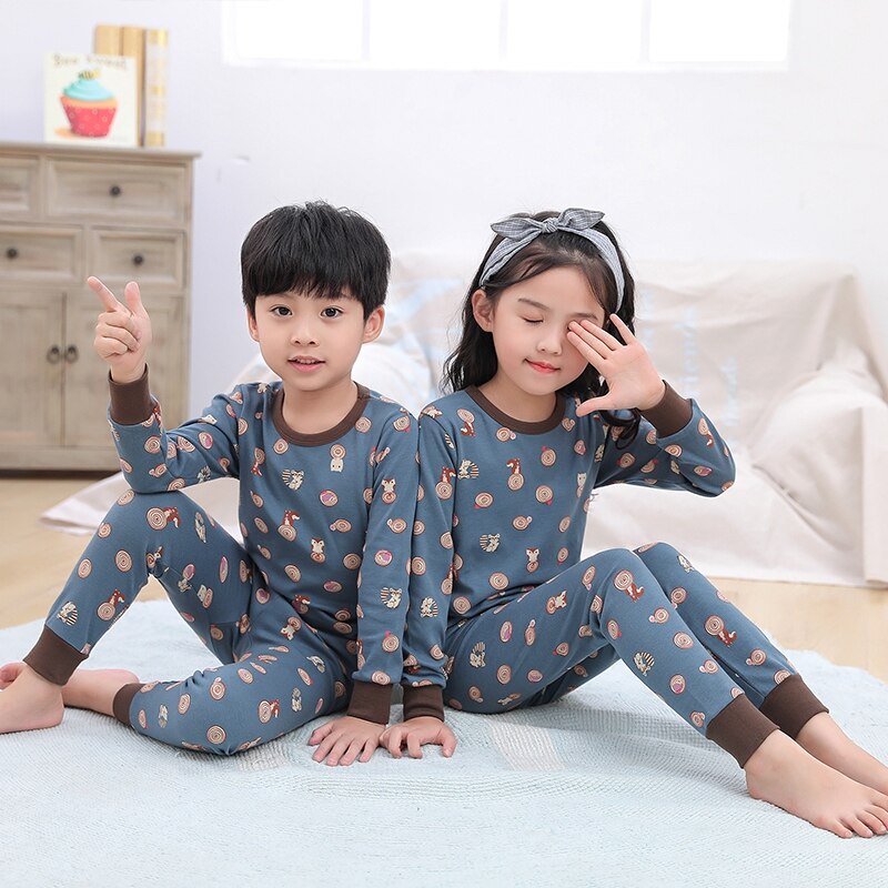 Herfst Kinderen Kleding Pyjama Set Kinderen Homewear Pak Lange Mouwen Cartoon Tops + Broek Peuter Kleding Kids Outfits: DL / 130