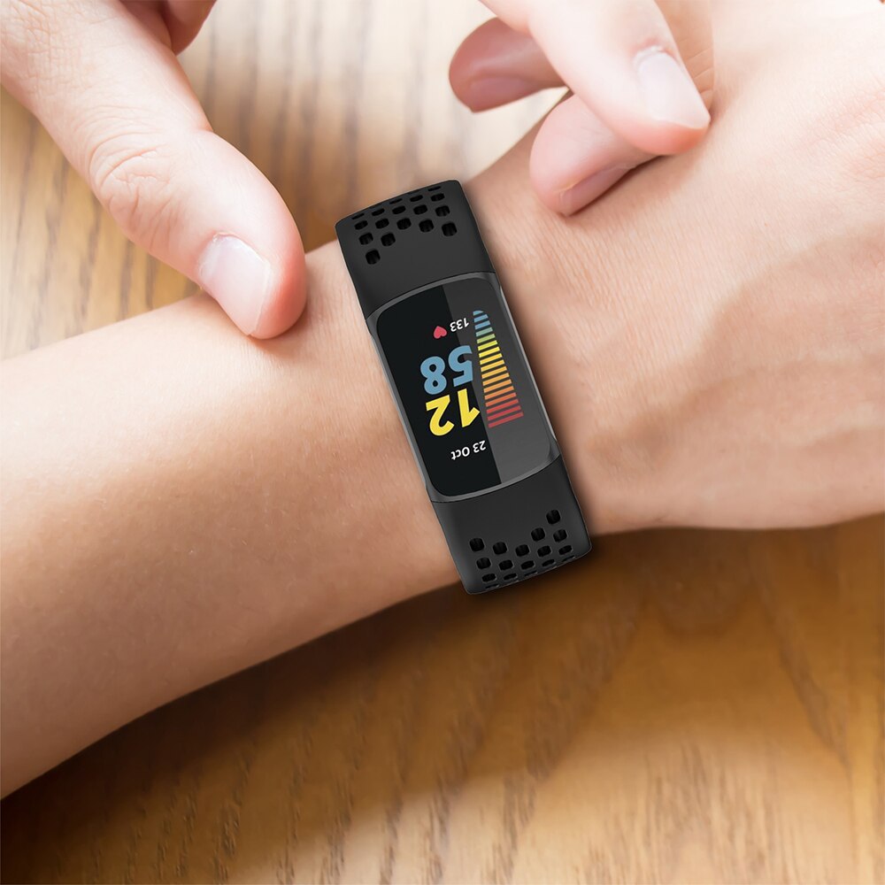 Silikon klockarmband för fitbit charge 5 smart klockband smart armband armband sportbyte passform bit charge 5 correa