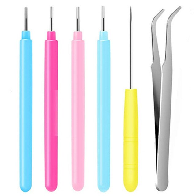 16pcs Paper Quilling Tools Slotted Kit Handmade Rolling Curling Needle Pen For Art Crafting Diy Cardmaking Project: 6Pcs