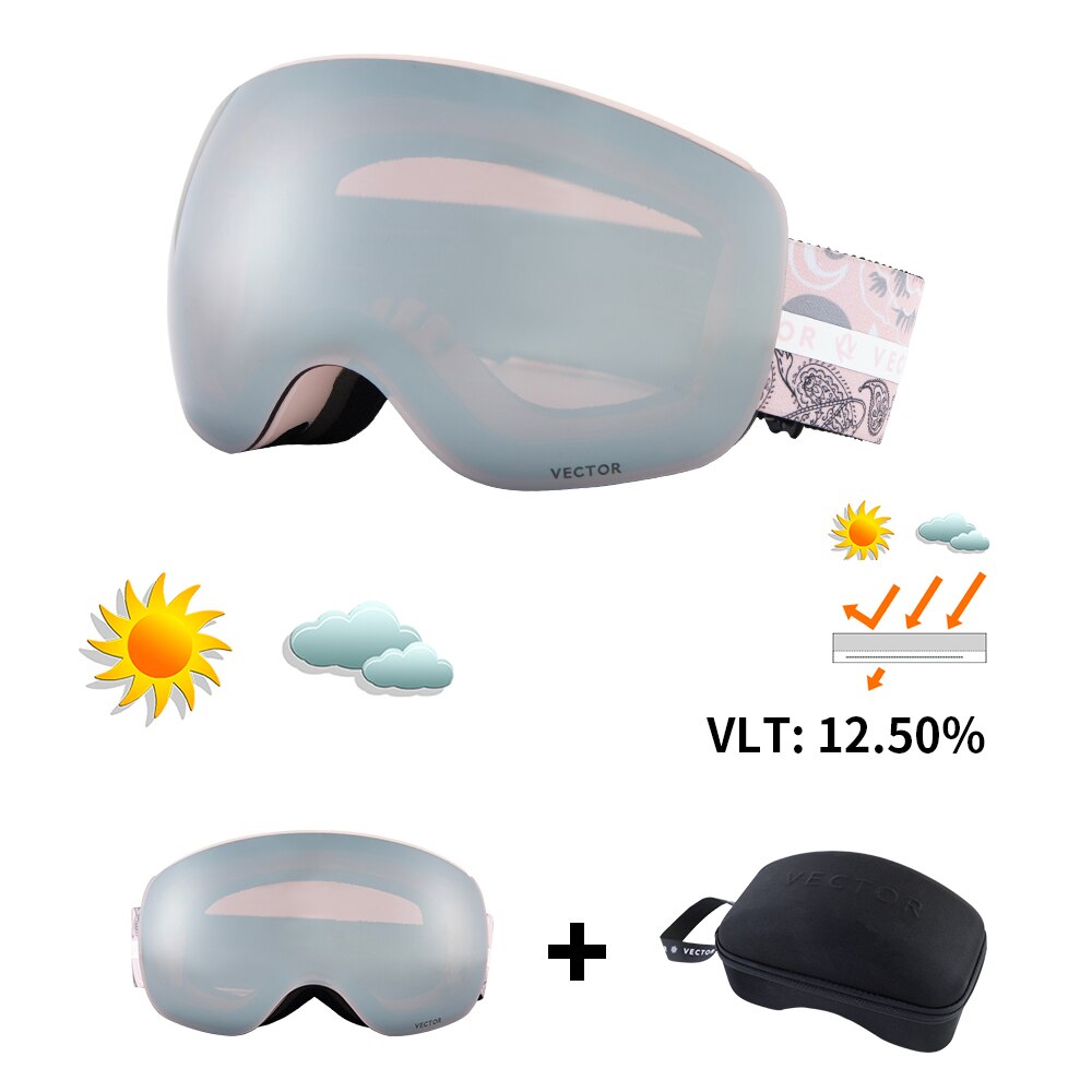 Otg karakteristisk tryk strop skibriller snebriller mænd skibrille anti-dug snowboard skiløb kvinder solbriller udendørs sport: Farve 30